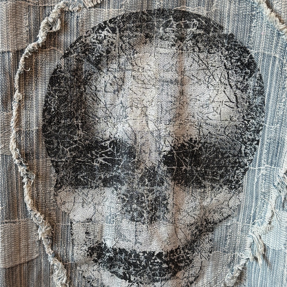 097 - POL Denim and Lace Textured Jacket Enhanced with Skull Design NWOT - Picture 5 of 8
